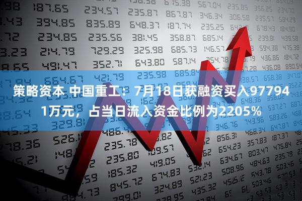 策略资本 中国重工：7月18日获融资买入977941万元，占当日流入资金比例为2205%